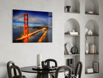 Cityscape glass print bringing San Francisco edge to a study