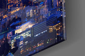 Cinematic artwork in a hotel-suite-themed living room