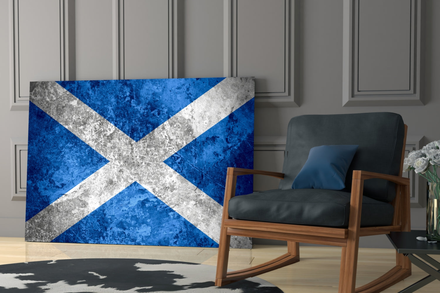 Flag of Scotland Glass Wall Art.