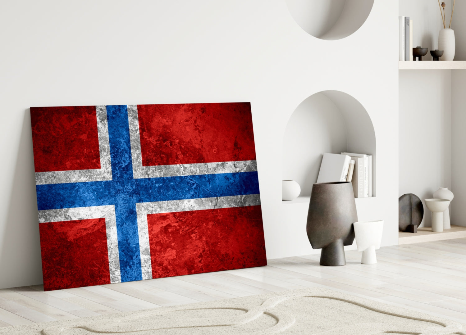 Flag of Norway Glass Wall Art.