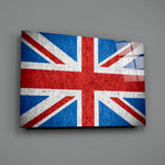Patriotic panel anchoring a man cave wall