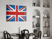 Patriotic glass print bringing British edge to a hallway