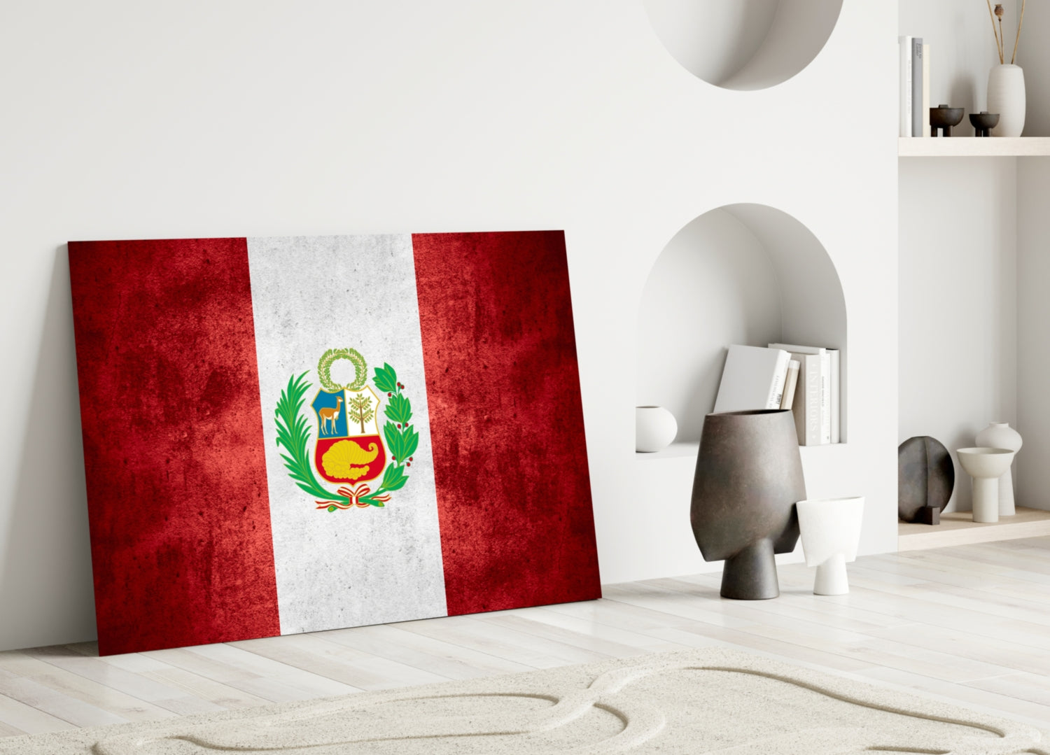 Flag of Peru Glass Wall Art.