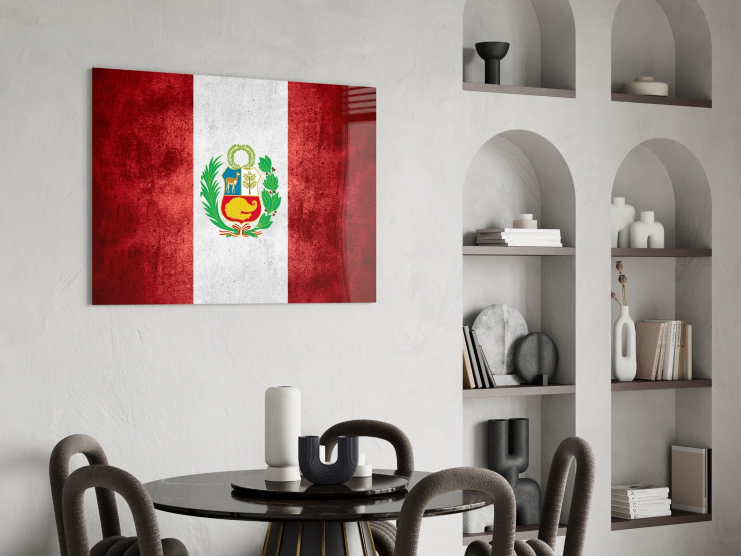 Flag of Peru Glass Wall Art.