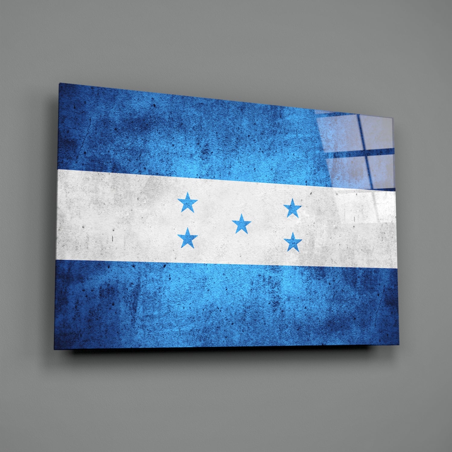 Flag of Honduras Glass Wall Art.