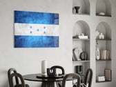 Patriotic glass print bringing heritage edge to a hallway