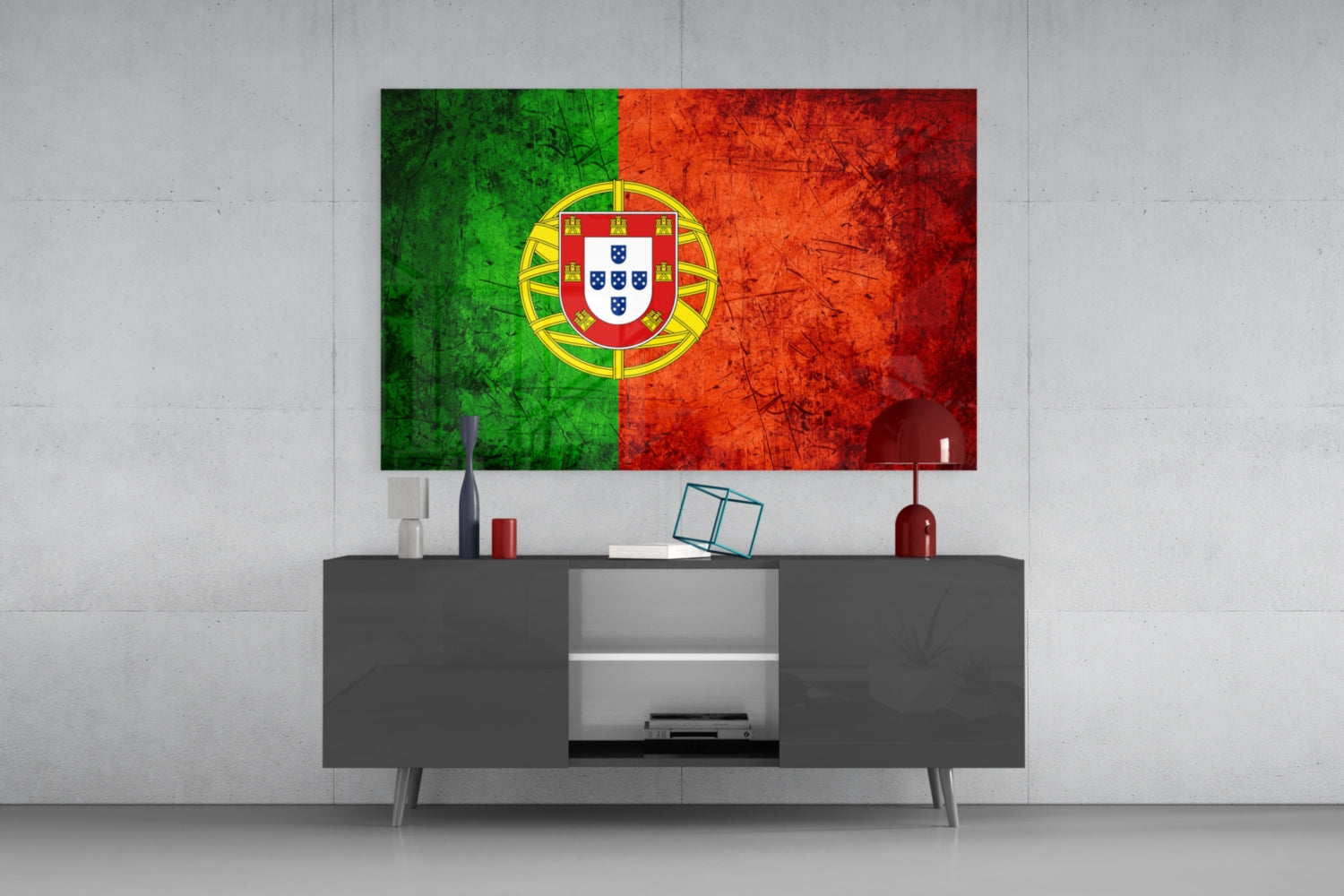 Flag of Portugal Glass Wall Art.