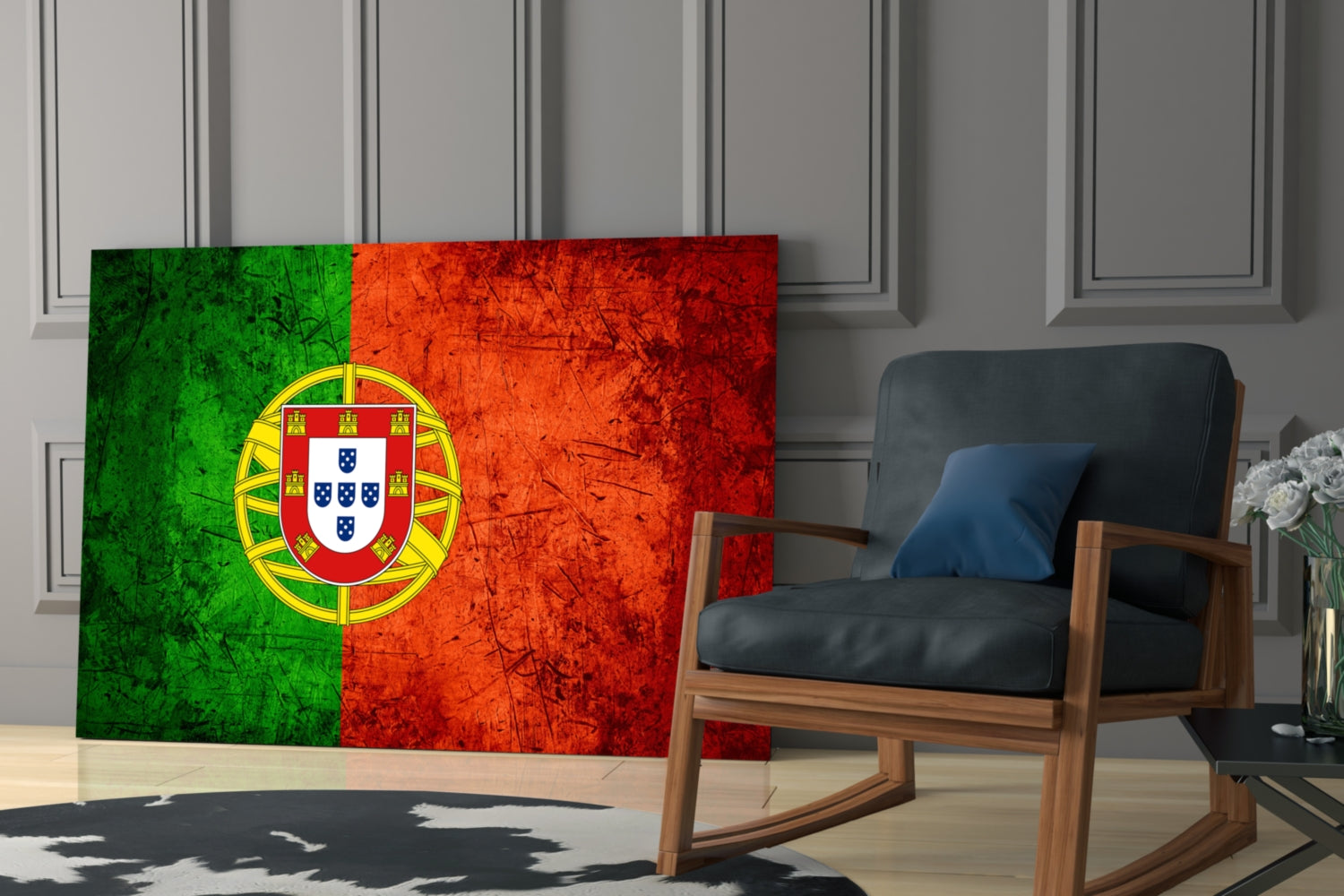 Flag of Portugal Glass Wall Art.