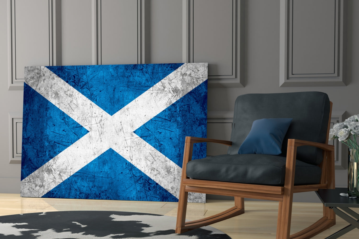 Flag of Scotland Glass Wall Art.