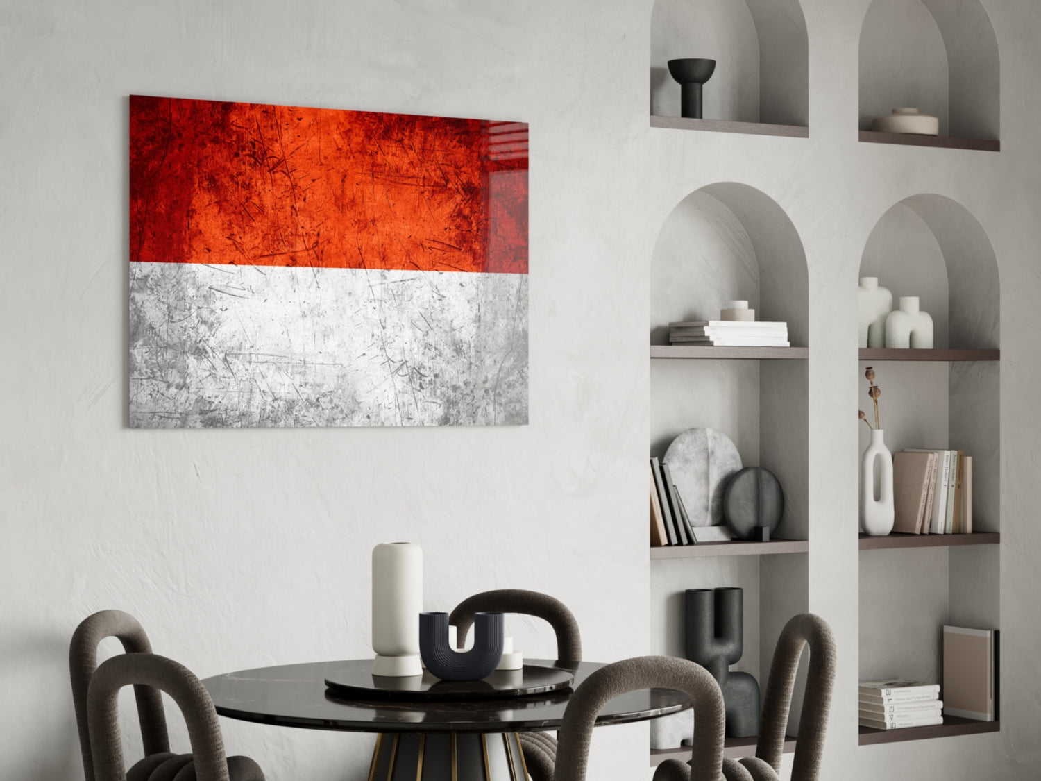 Flag of Indonesia Glass Wall Art.