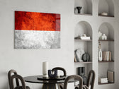Patriotic glass print bringing heritage edge to a hallway
