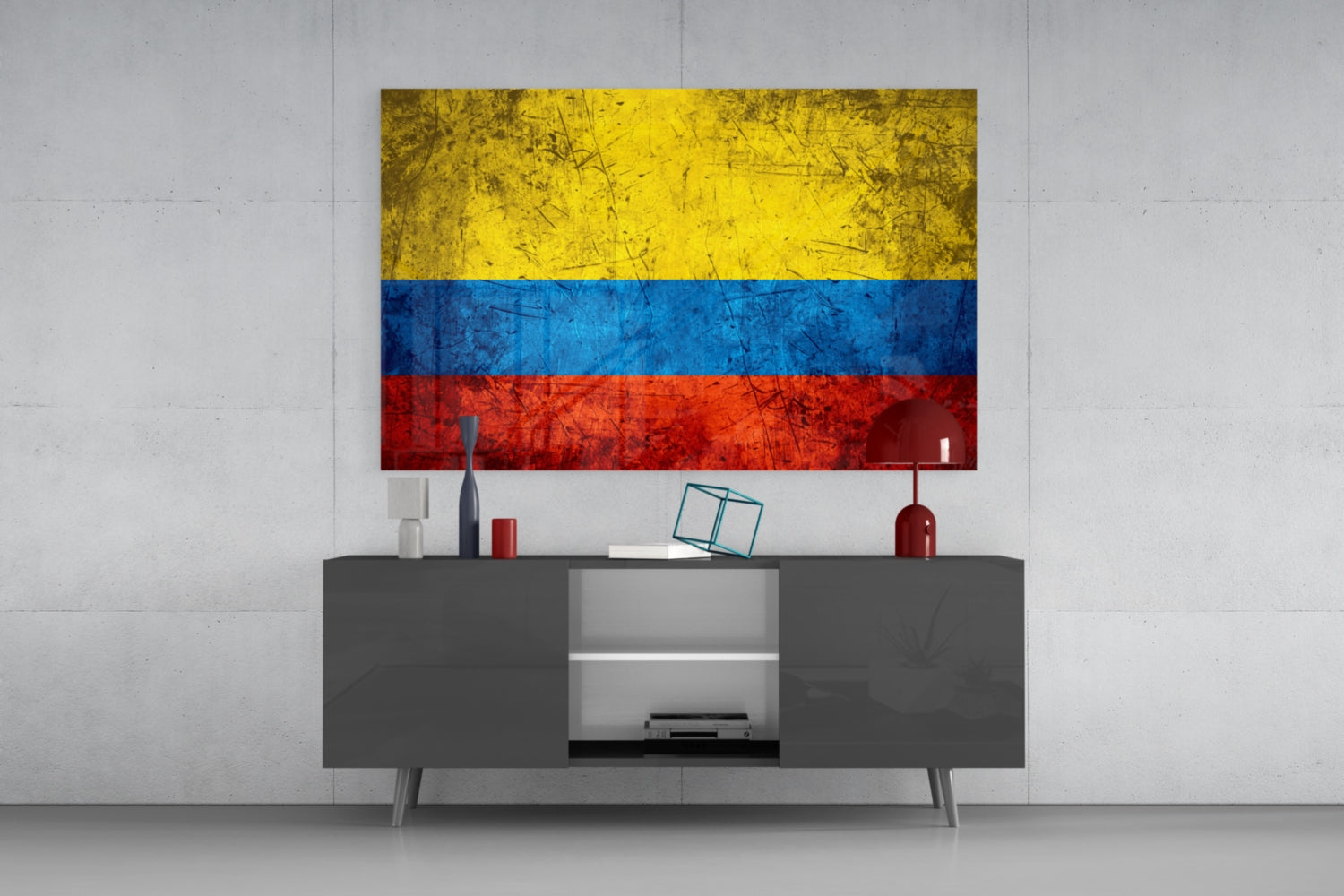 Flag of Colombia Glass Wall Art.