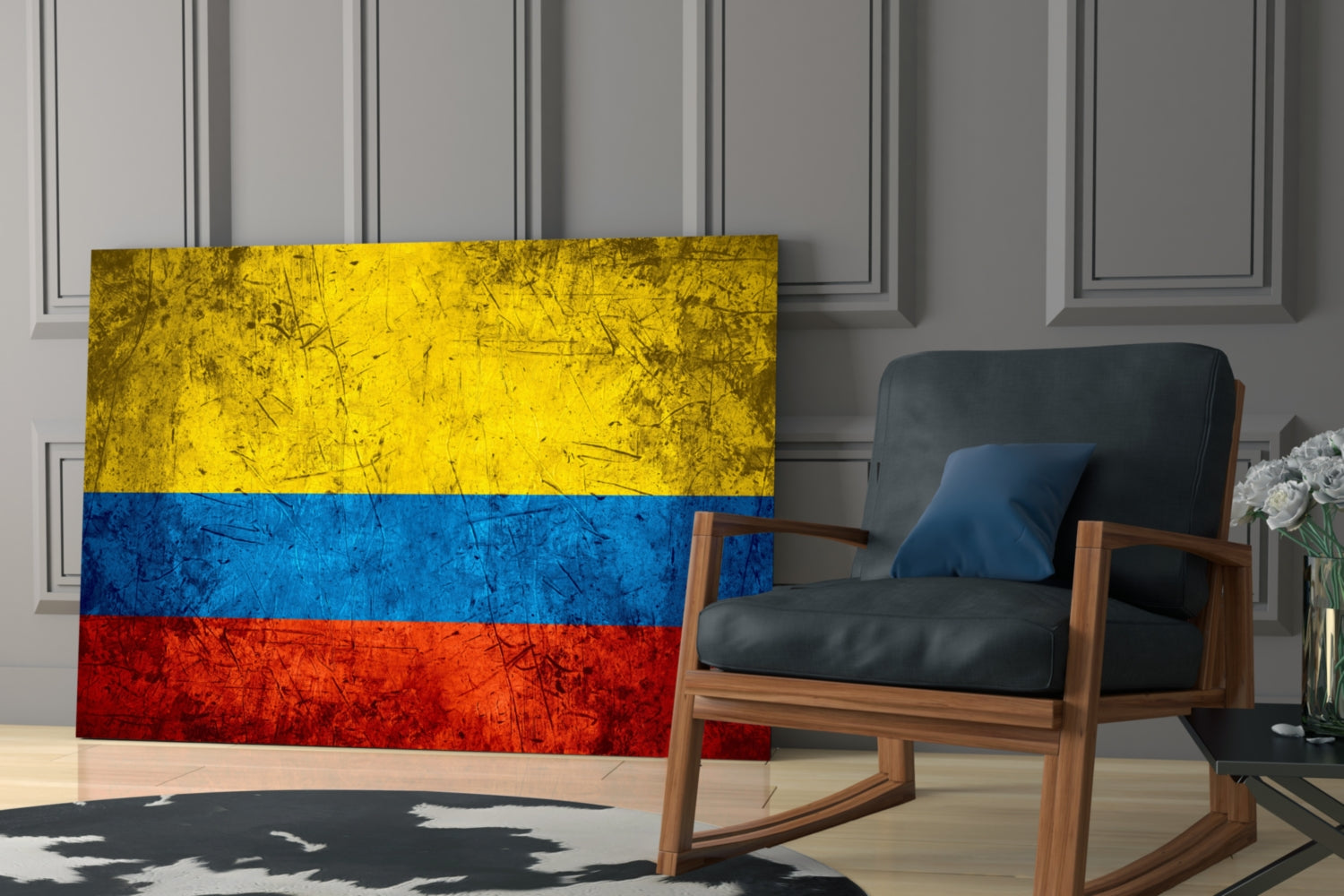 Flag of Colombia Glass Wall Art.