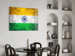 Patriotic glass print bringing Indian edge to a hallway