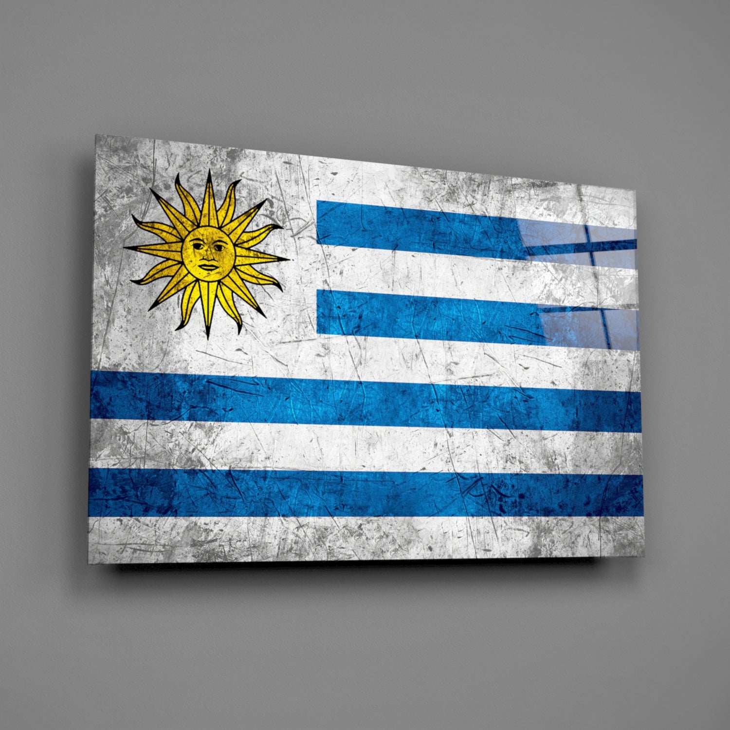 Flag of Uruguay Glass Wall Art.