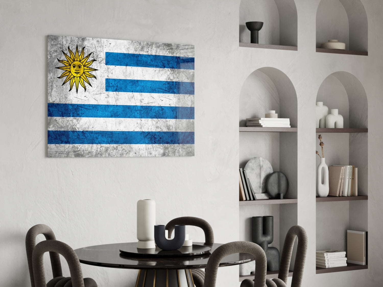Flag of Uruguay Glass Wall Art.