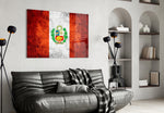 Flag of Peru artwork styled in a study interior