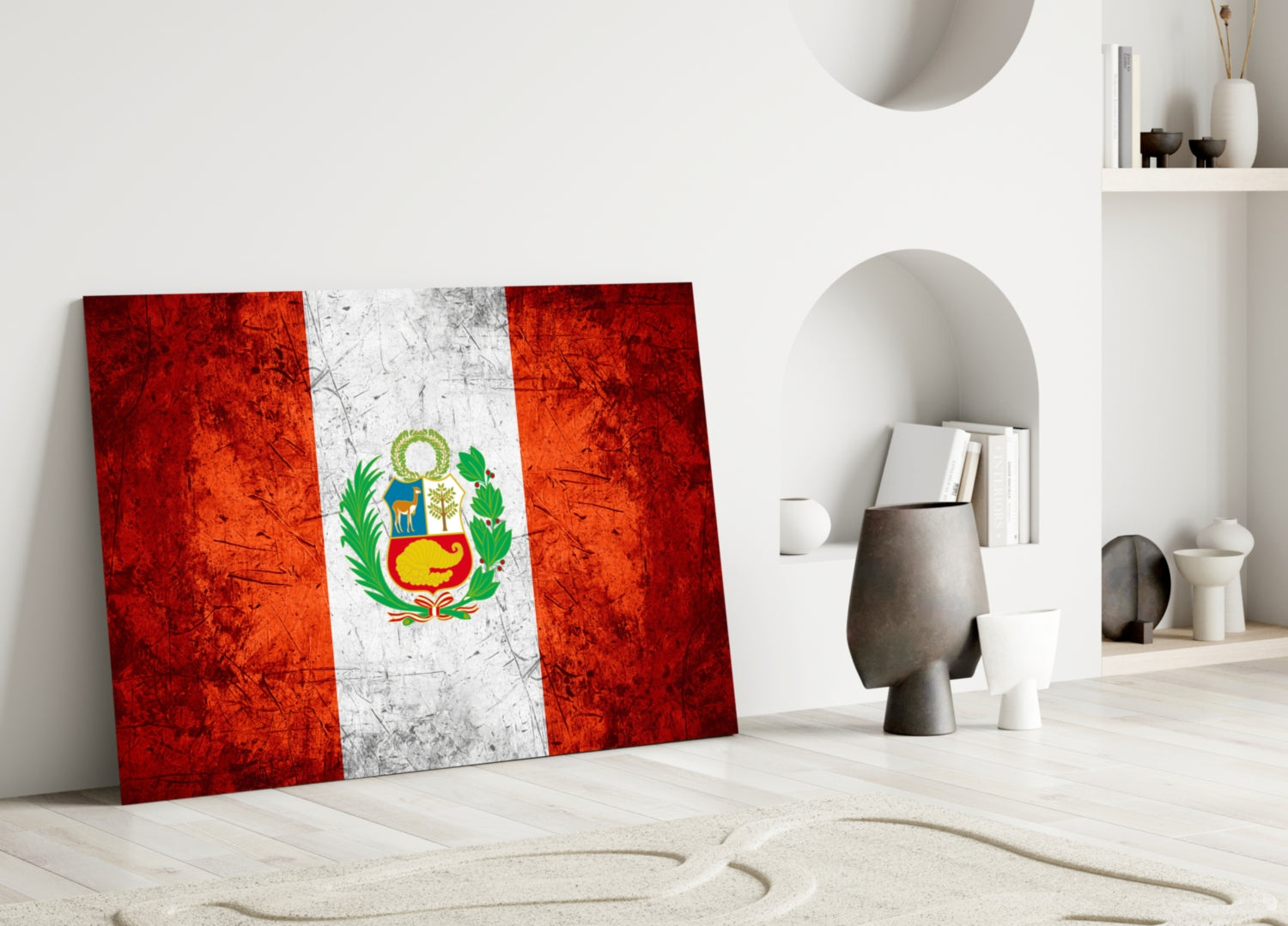 Flag of Peru Glass Wall Art.