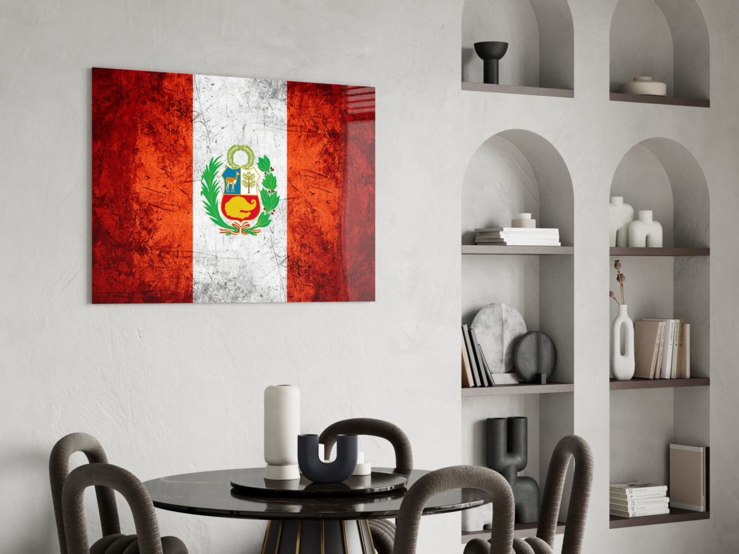 Flag of Peru Glass Wall Art.