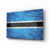 Flag of Botswana glass wall art in a modern home office