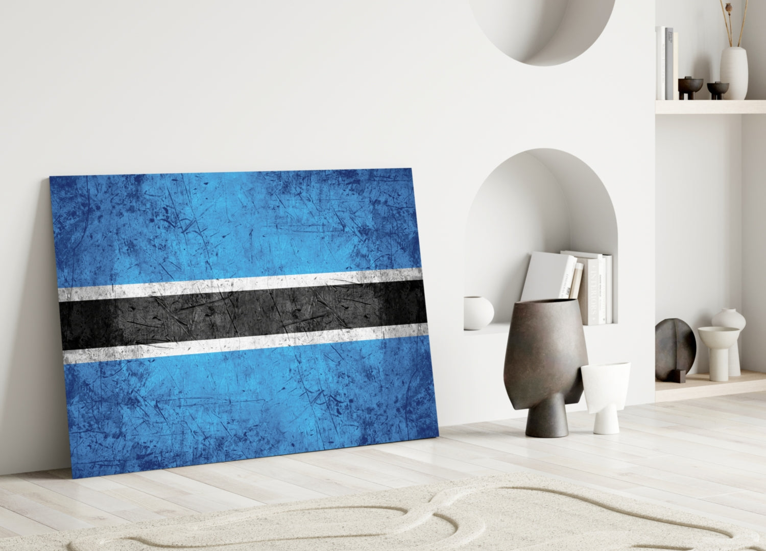 Flag of Botswana Glass Wall Art.
