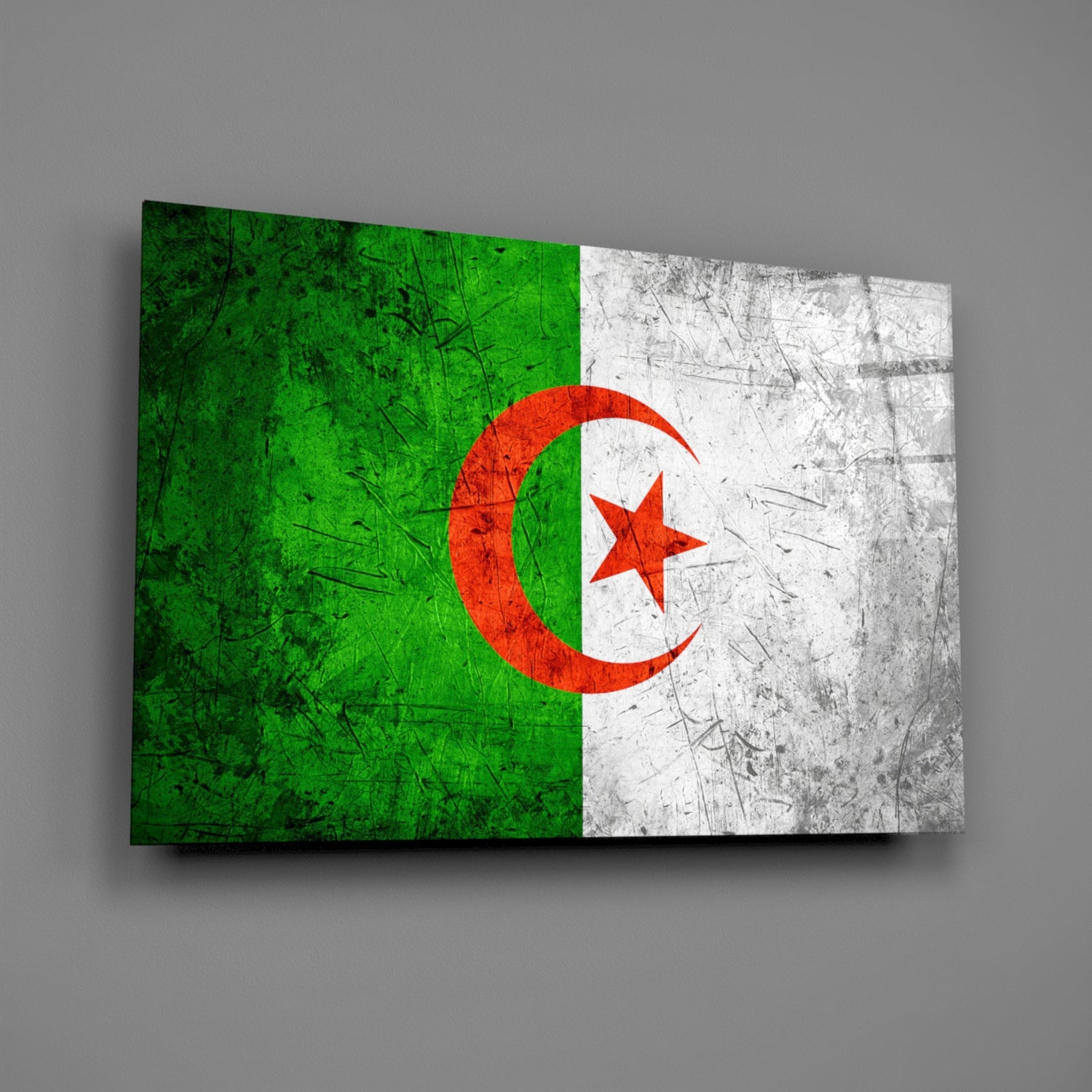 Flag of Algeria Glass Wall Art.