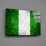 Patriotic panel anchoring a man cave wall