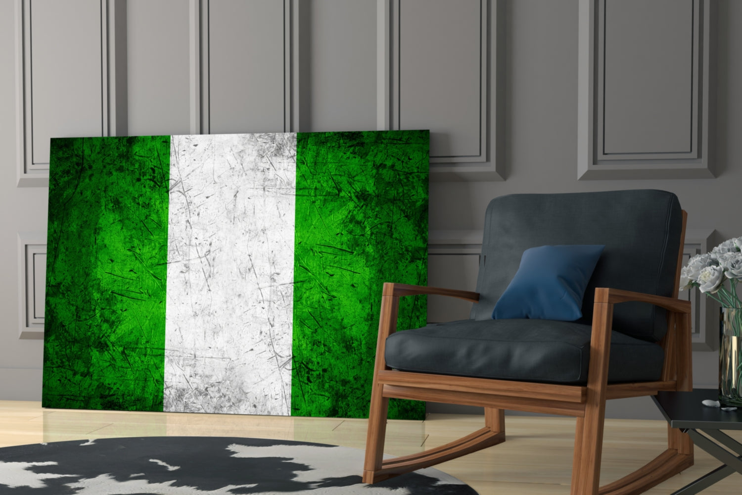 Flag of Nigeria Glass Wall Art.