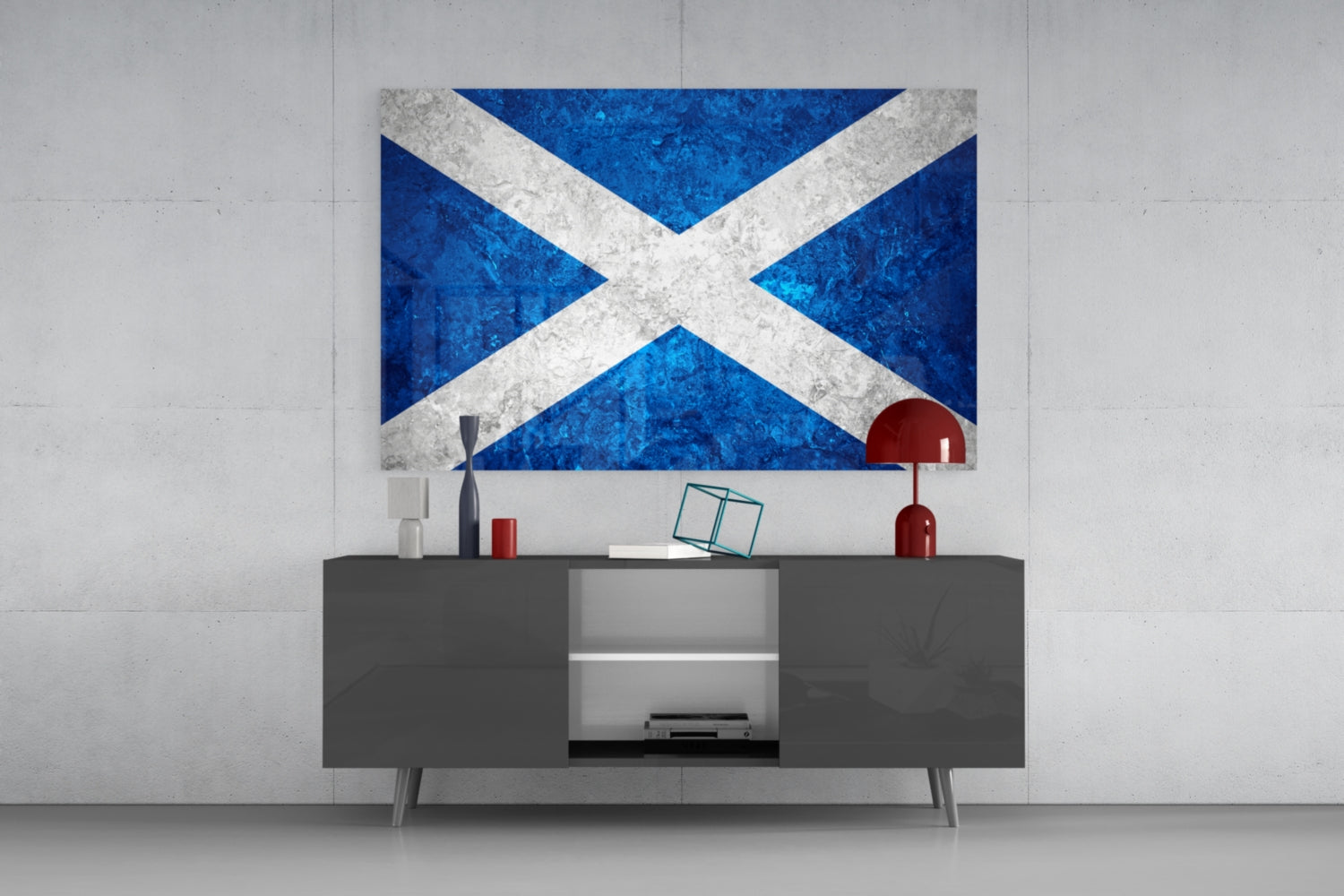 Flag of Scotland Glass Wall Art.