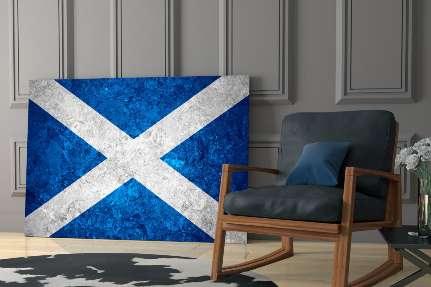 Flag of Scotland Glass Wall Art.
