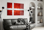 Flag of Denmark artwork styled in a study interior
