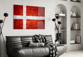 Flag of Denmark artwork styled in a study interior