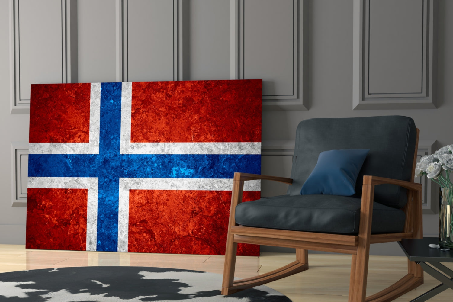 Flag of Norway Glass Wall Art.