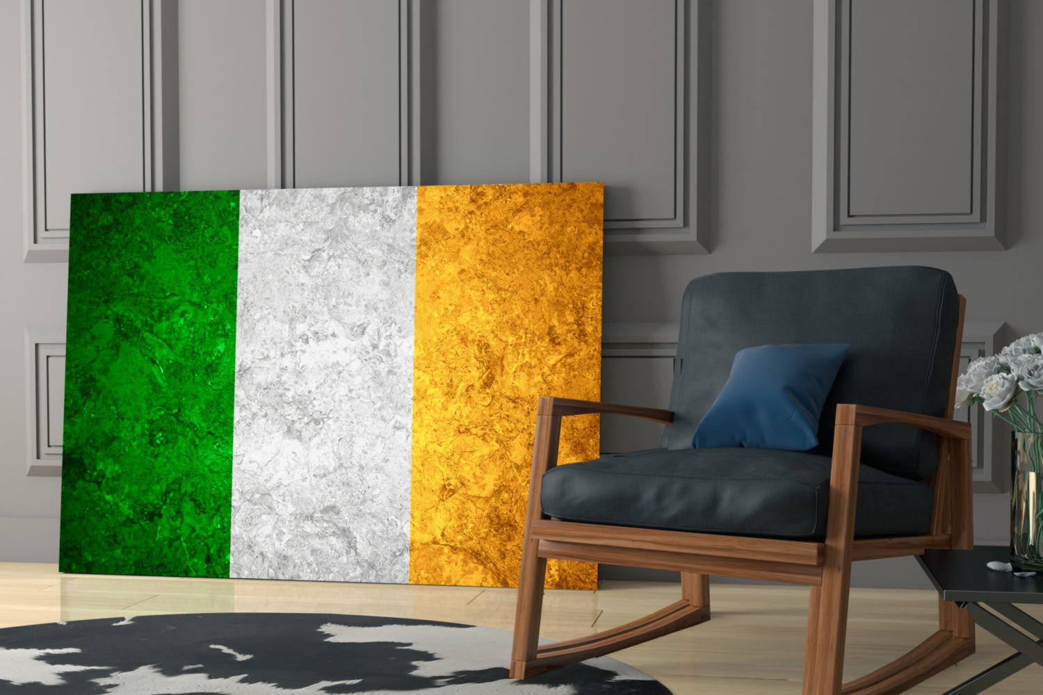 Flag of Ireland Glass Wall Art.