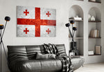 Flag of Georgia artwork styled in a study interior