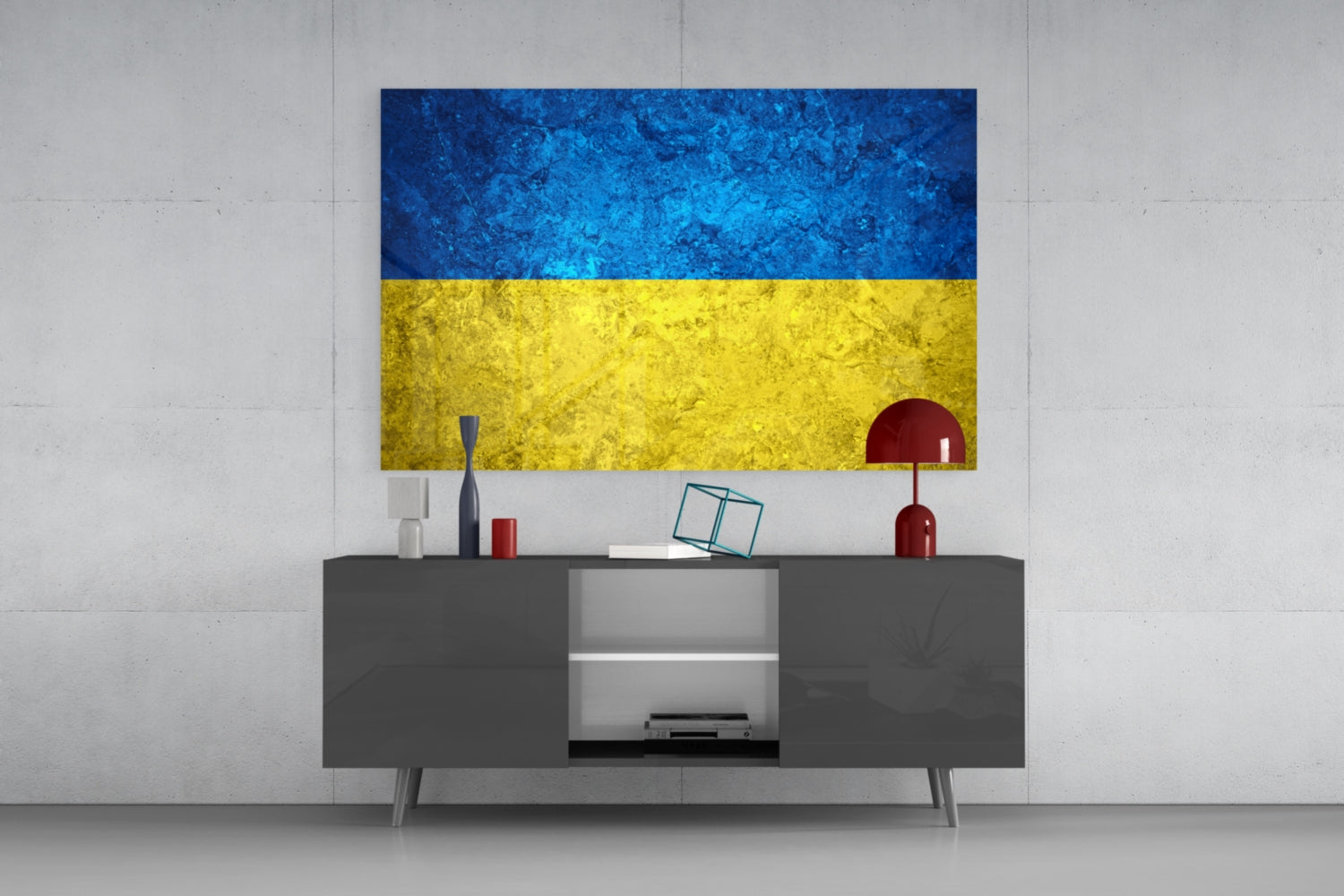Flag of Ukraine Glass Wall Art.