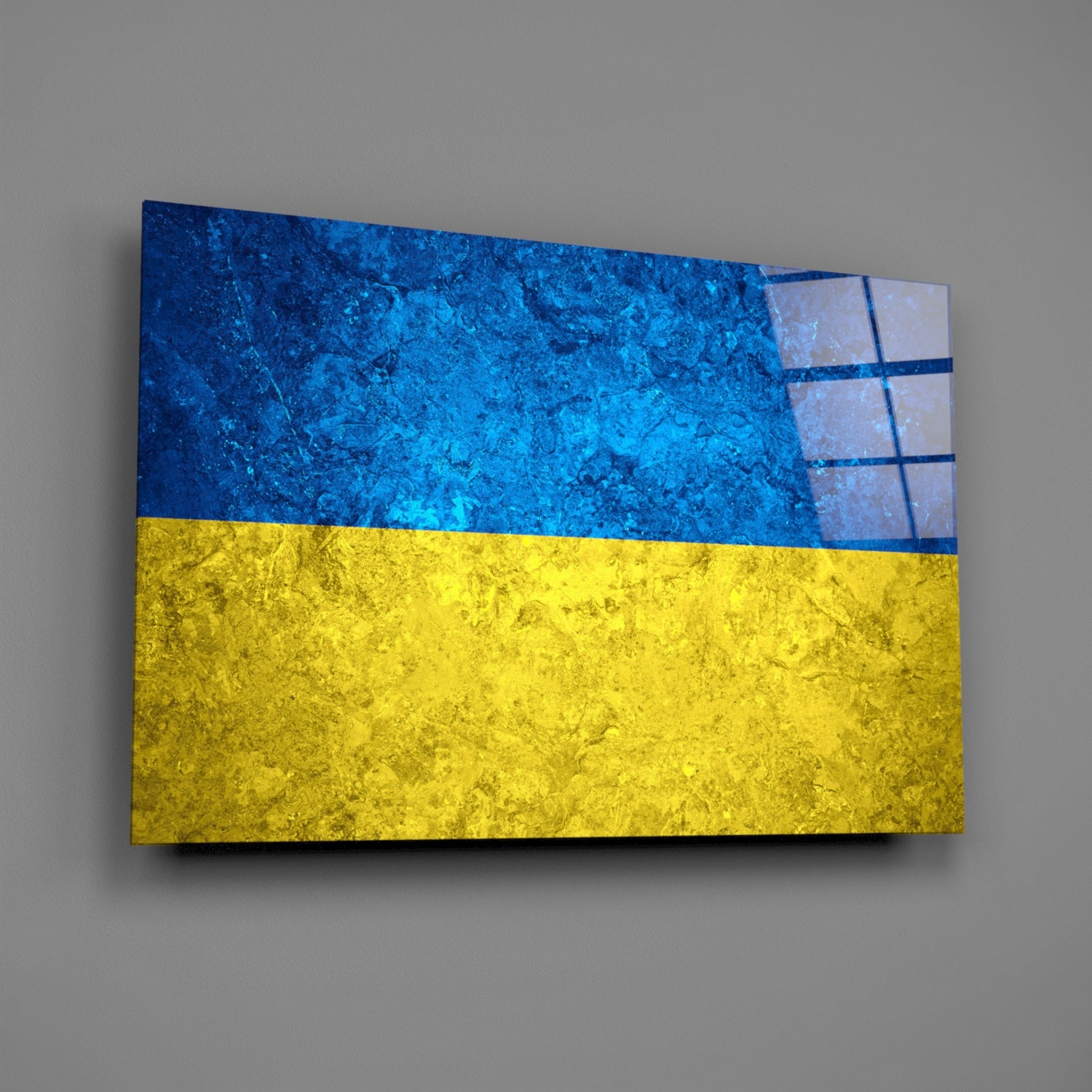 Flag of Ukraine Glass Wall Art.