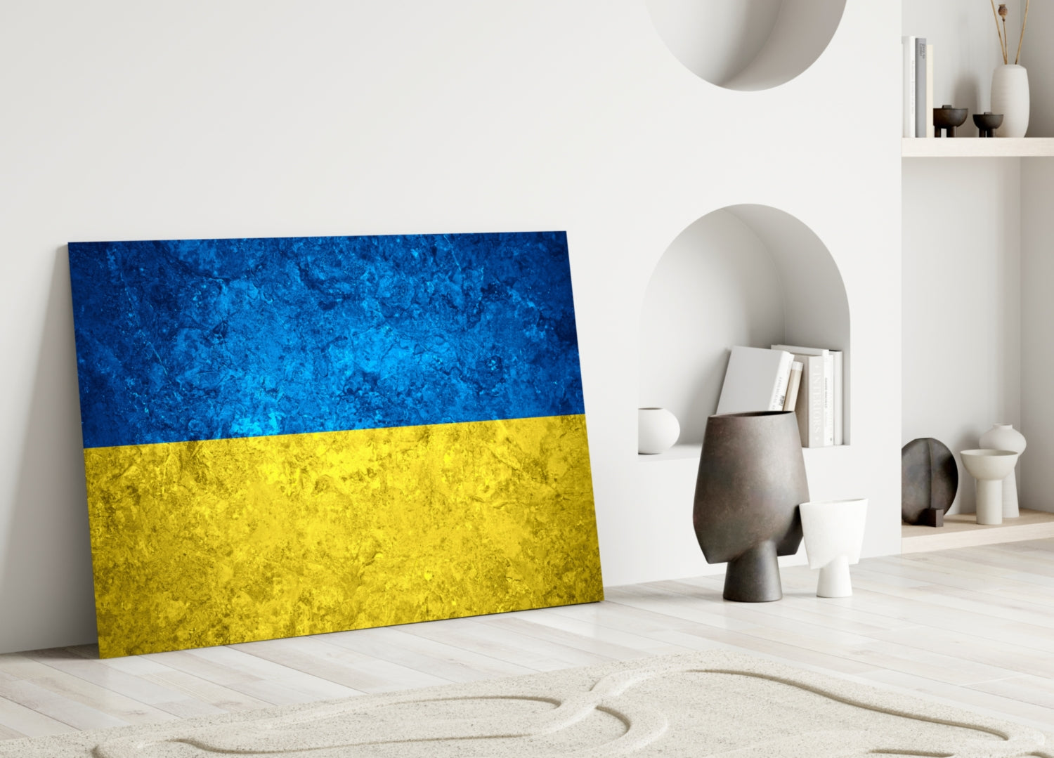 Flag of Ukraine Glass Wall Art.