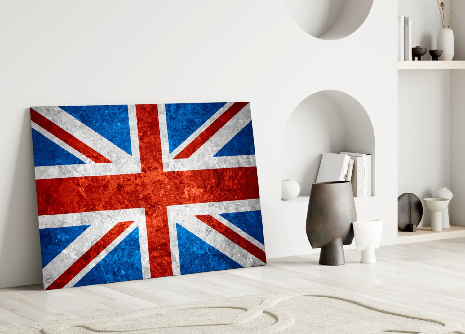 Flag of United Kingdom Glass Wall Art.