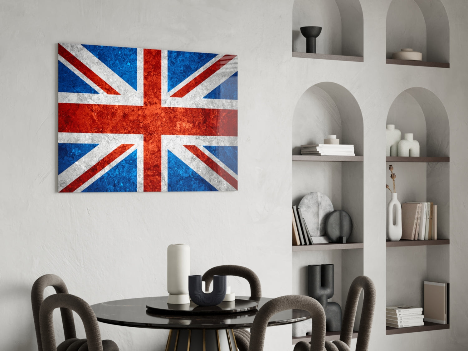 Flag of United Kingdom Glass Wall Art.