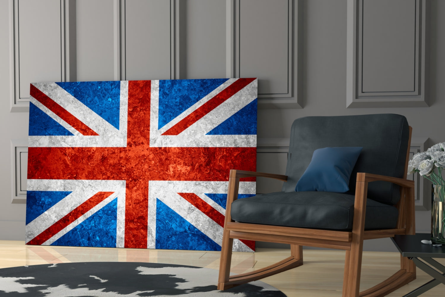 Flag of United Kingdom Glass Wall Art.