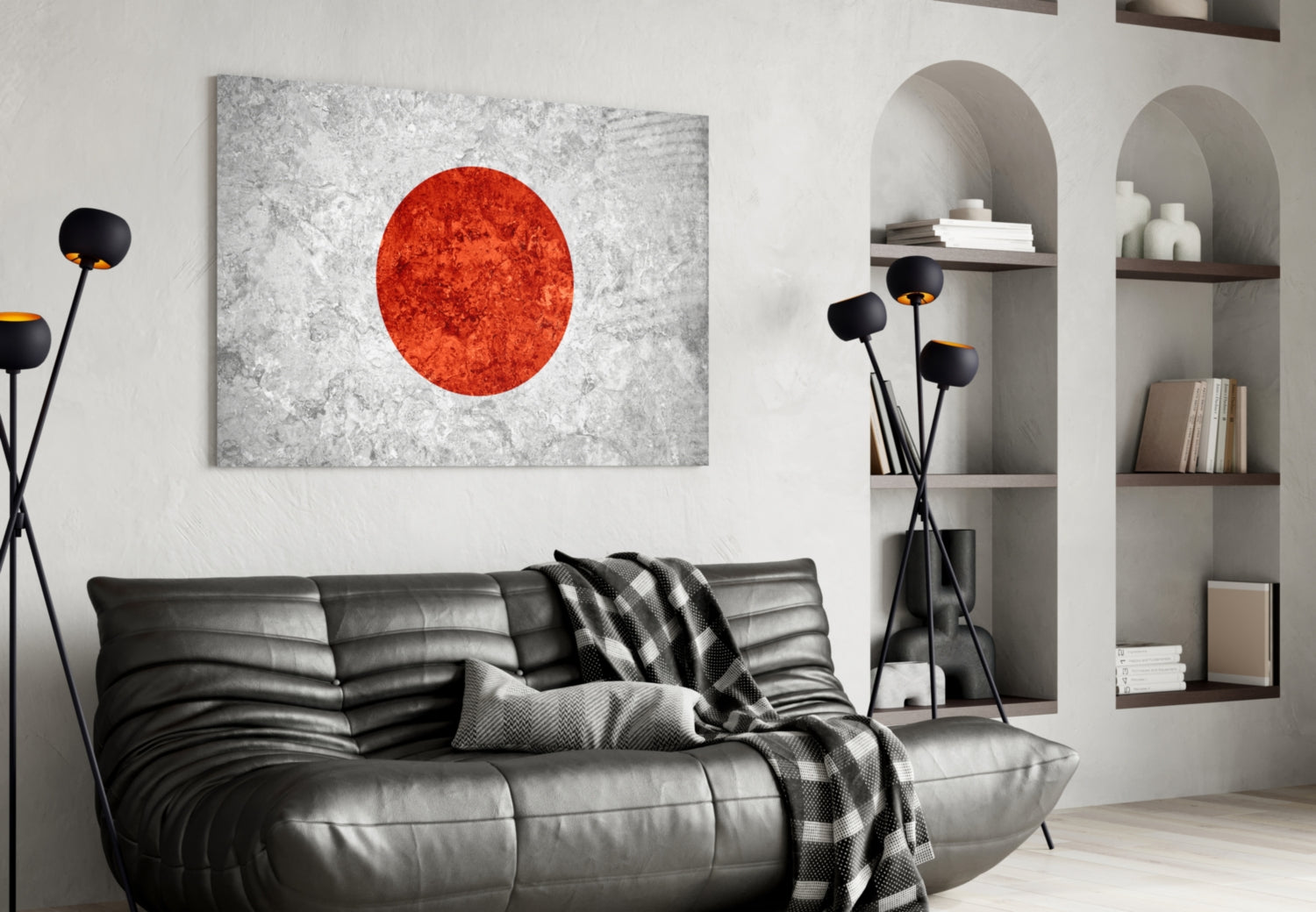 Flag of Japan Glass Wall Art.