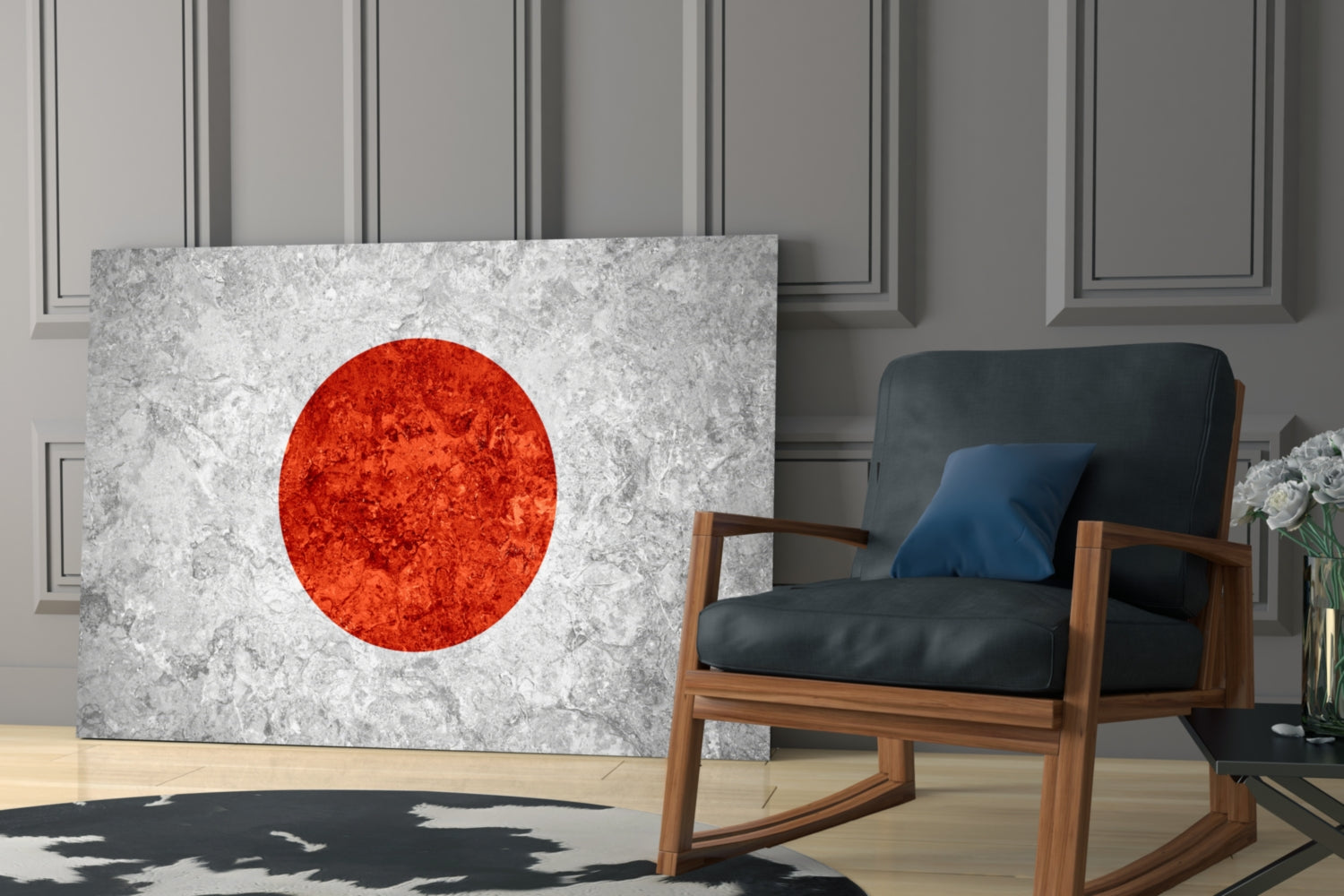 Flag of Japan Glass Wall Art.
