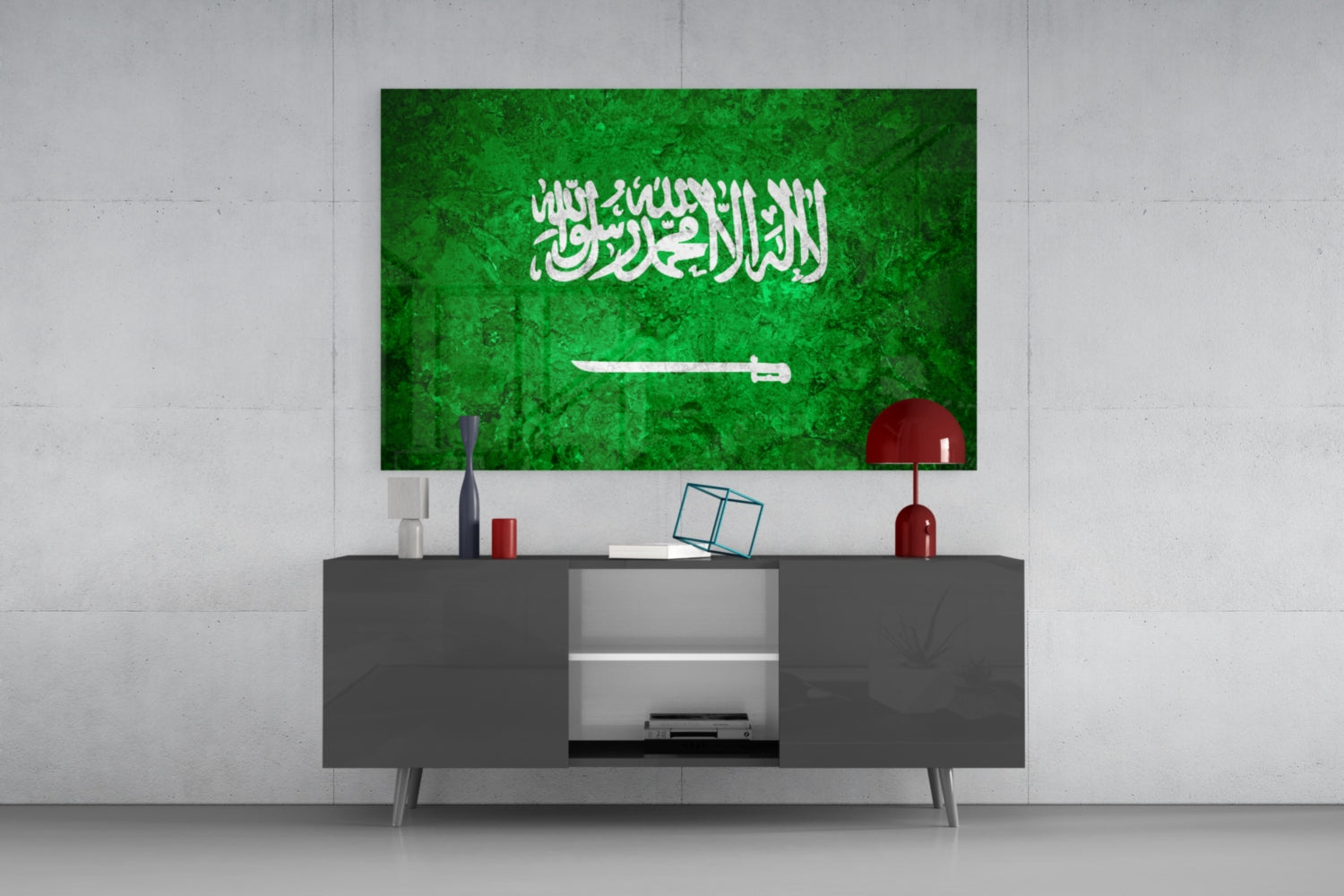 Flag of Saudi Arabia Glass Wall Art.
