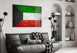 Flag of Kuwait artwork styled in a study interior