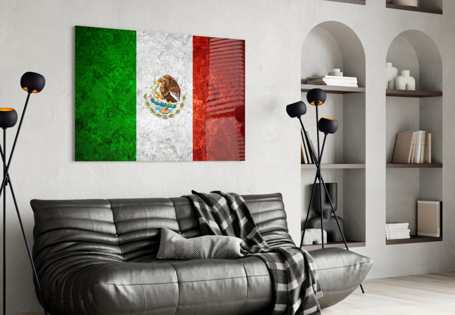 Flag of Mexico Glass Wall Art.