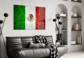 Flag of Mexico artwork styled in a study interior
