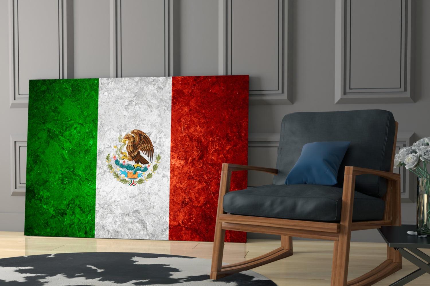 Flag of Mexico Glass Wall Art.