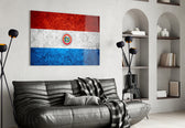 Flag of Paraguay artwork styled in a study interior