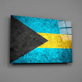 Patriotic panel anchoring a man cave wall